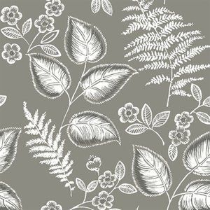 NuWallpaper NUS3143 Foliage Peel & Stick Wallpaper, Gray